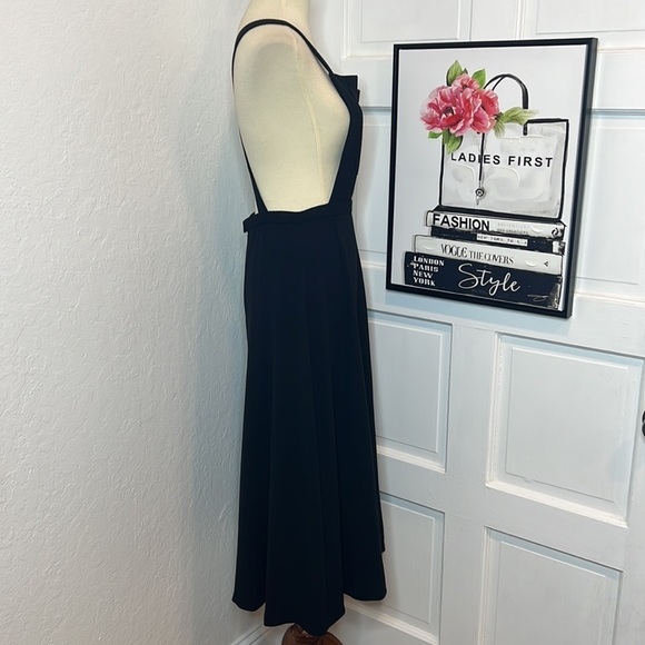 NWT Liz Claiborne Petite Collection Black Overall Midi Dress 8P - Picture 2 of 7